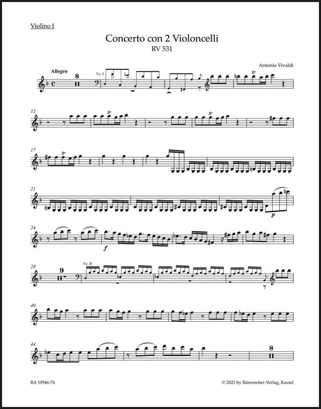 Vivaldi: Concerto for 2 Cellos in G Minor, RV 531