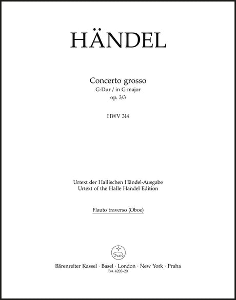 Handel: Concerto grosso in G Major, HWV 314, Op. 3, No. 3