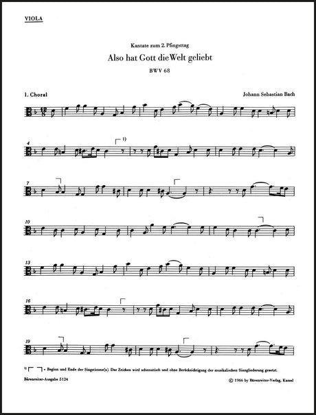 Bach: Also hat Gott die Welt geliebt, BWV 68