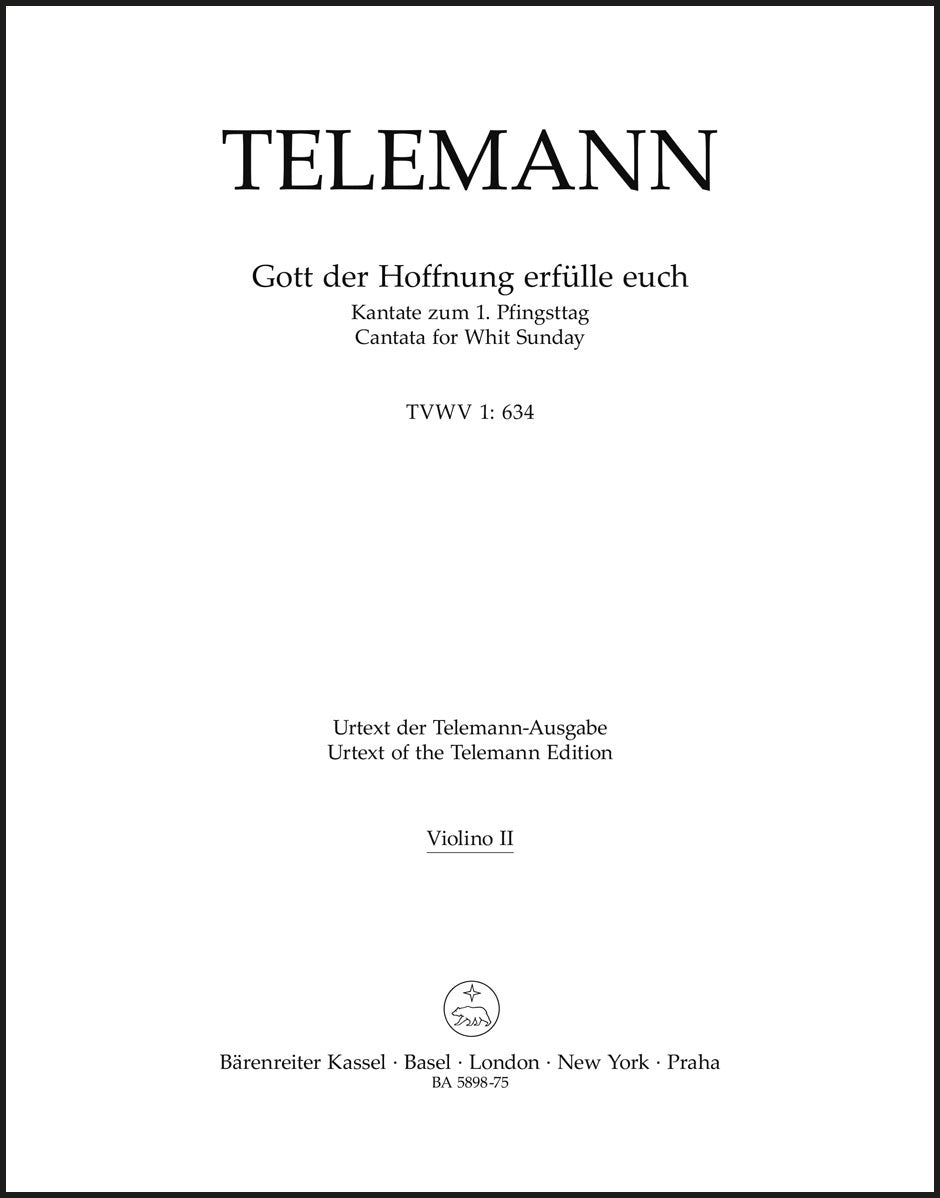 Telemann: Gott der Hoffnung erfülle euch, TWV 1:634