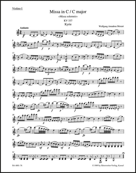 Mozart: Missa in C Major, K. 337 ("Missa solemnis")