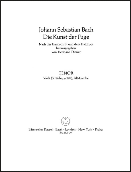Bach: The Art of Fugue, BWV 1080 - string quartet version