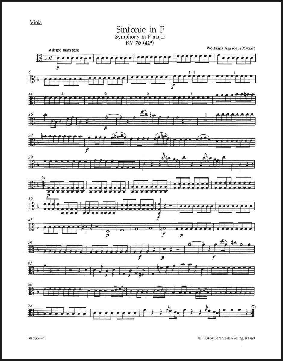 Mozart: Symphony in F Major, K. 76 (42a)