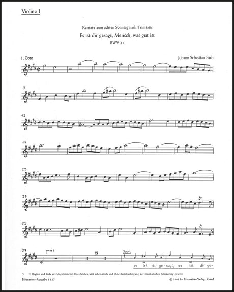 Bach: Es ist dir gesagt, Mensch, was gut ist, BWV 45