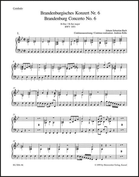Bach: Brandenburg Concerto No. 6 in B-flat Major, BWV 1051