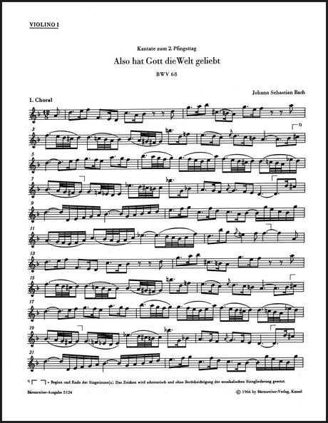 Bach: Also hat Gott die Welt geliebt, BWV 68