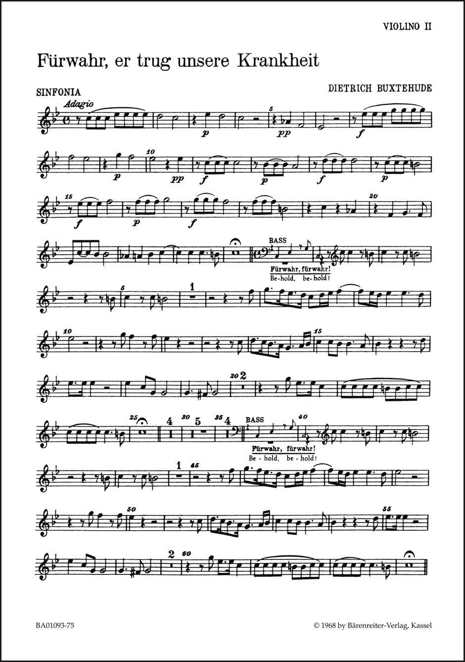 Buxtehude: Fürwahr, er trug unsere Krankheit, BuxWV 31