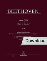 Beethoven: Mass in C Major, Op. 86 (arr. for choir & keyboards)