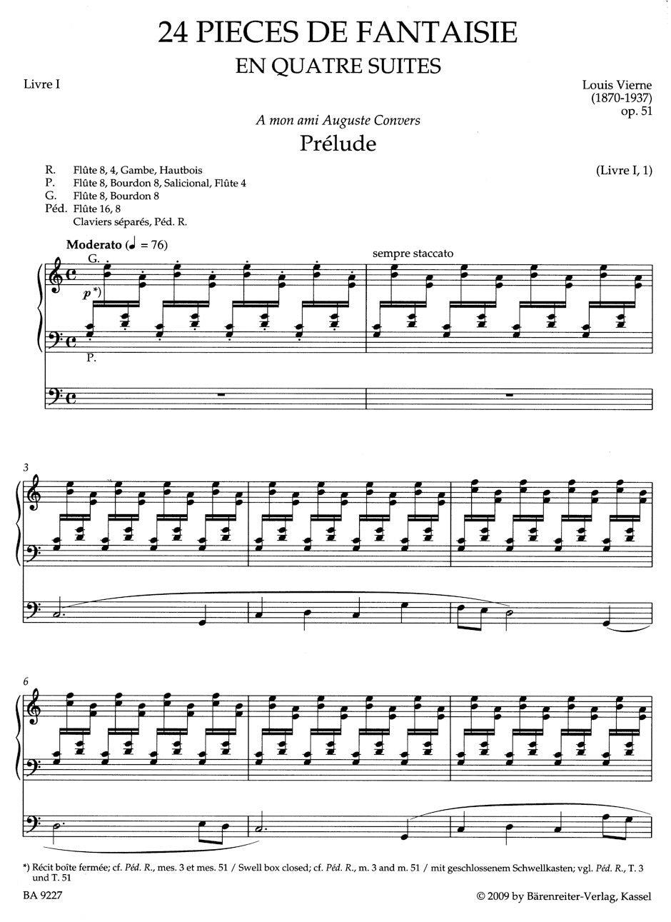Vierne: Pièces de fantaisie, Op. 51 - Première Suite
