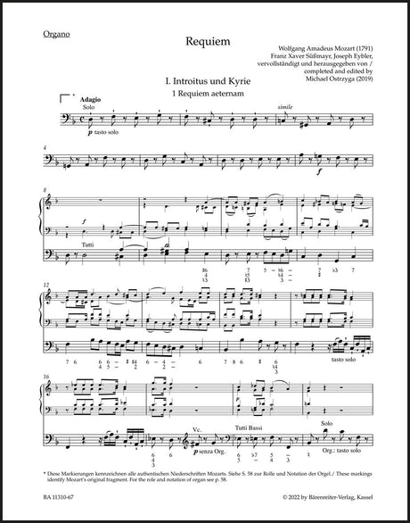Mozart: Requiem, K. 626 (completed by Ostrzyga)