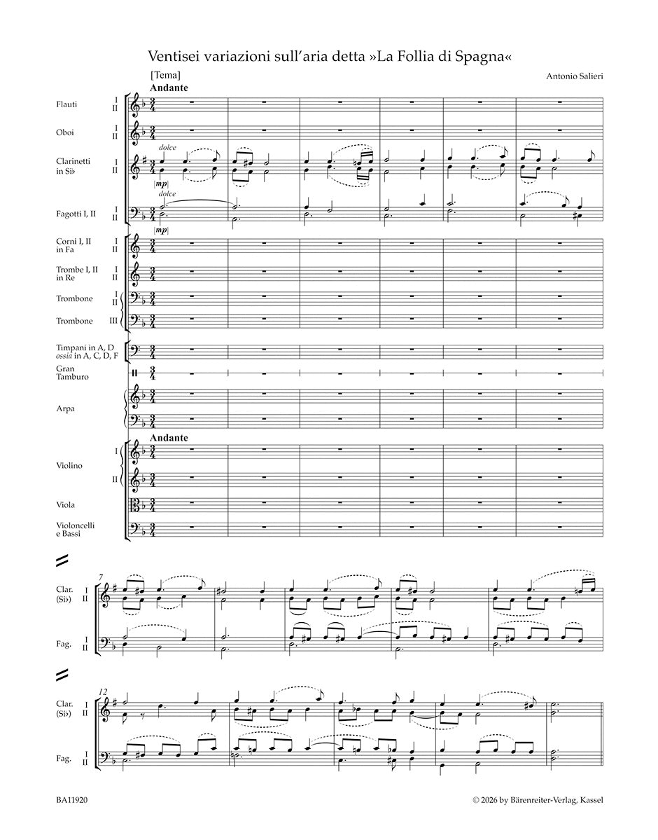 Salieri: 26 Variations on the Aria "La Follia di Spagna"
