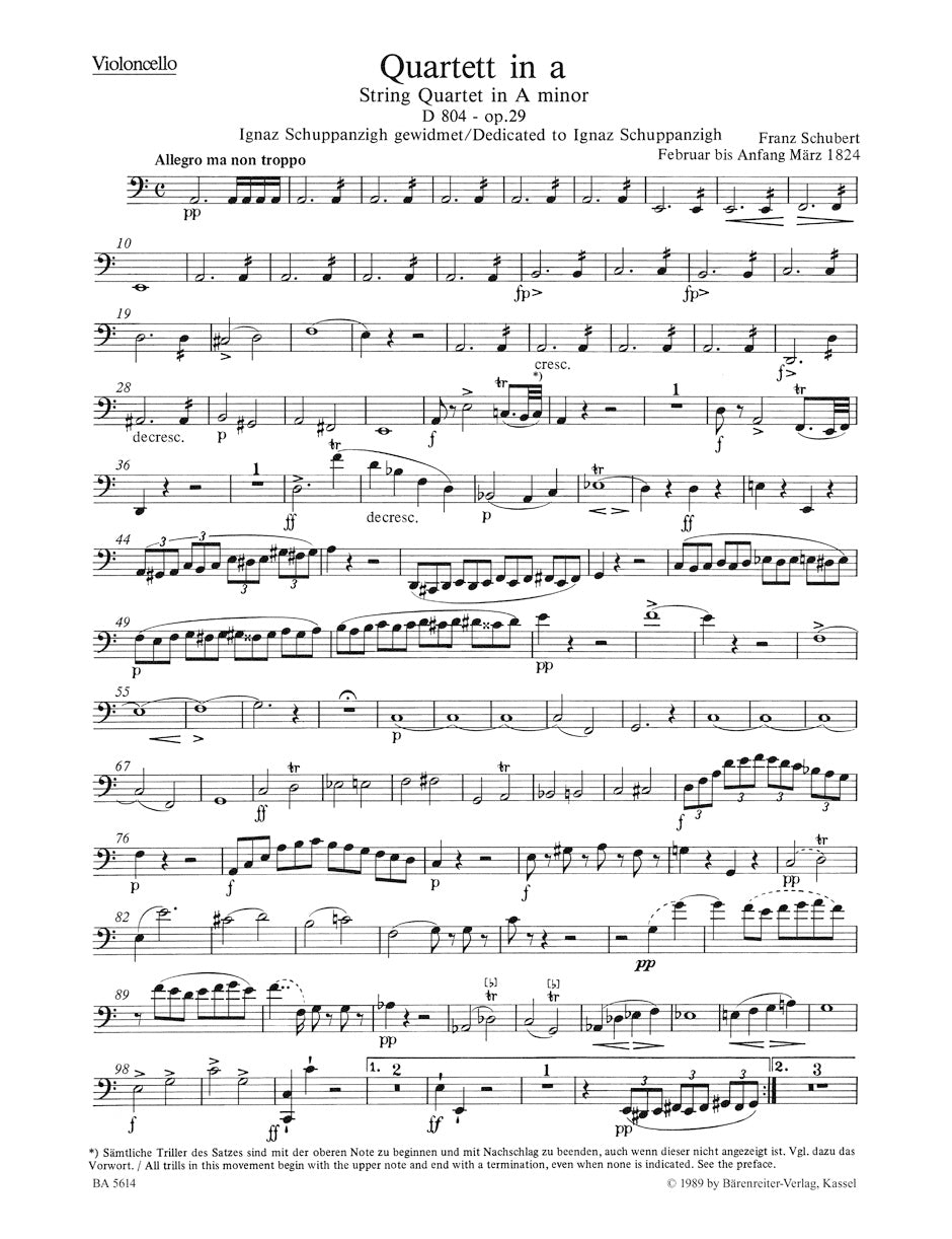 Schubert: String Quartets, Op. 29, D 804 ("Rosamunde") and D 703 ("Quartett-Satz")