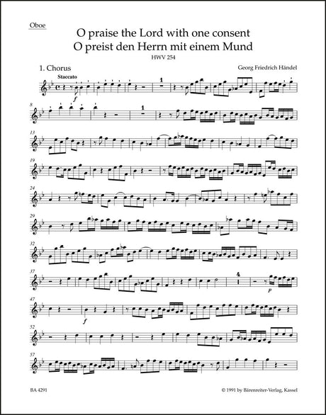 Handel: O praise the Lord with one consent, HWV 254