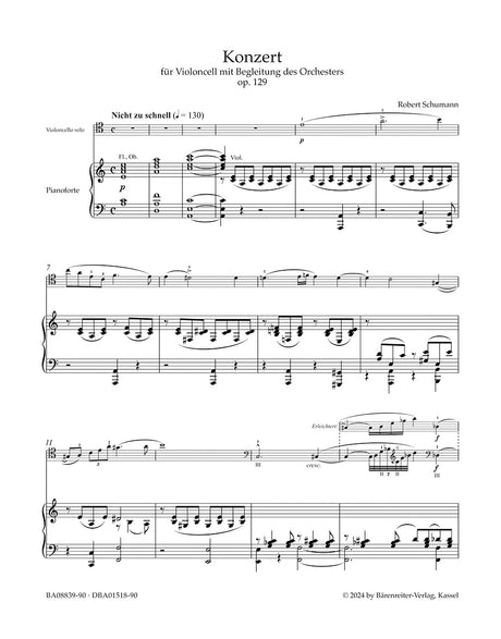 Schumann: Cello Concerto in A Minor, Op. 129
