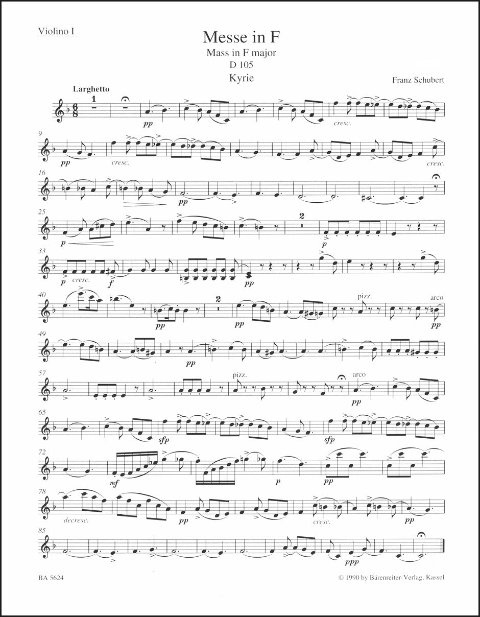 Schubert: Mass in F Major, D 105