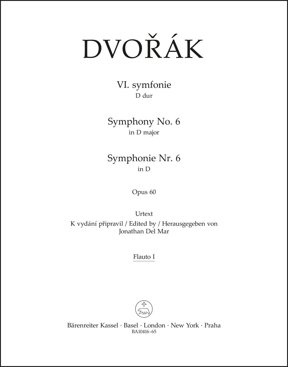 Dvořák: Symphony No. 6 in D Major, Op. 60 – Barenreiter US