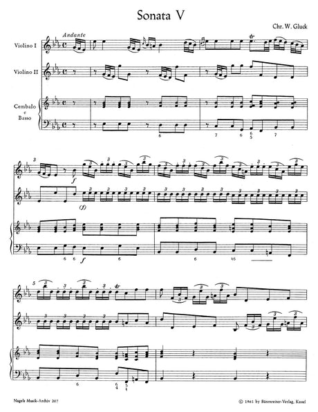 Gluck: Trio Sonatas Nos. 5 and 6 (E-flat Major and F Major)