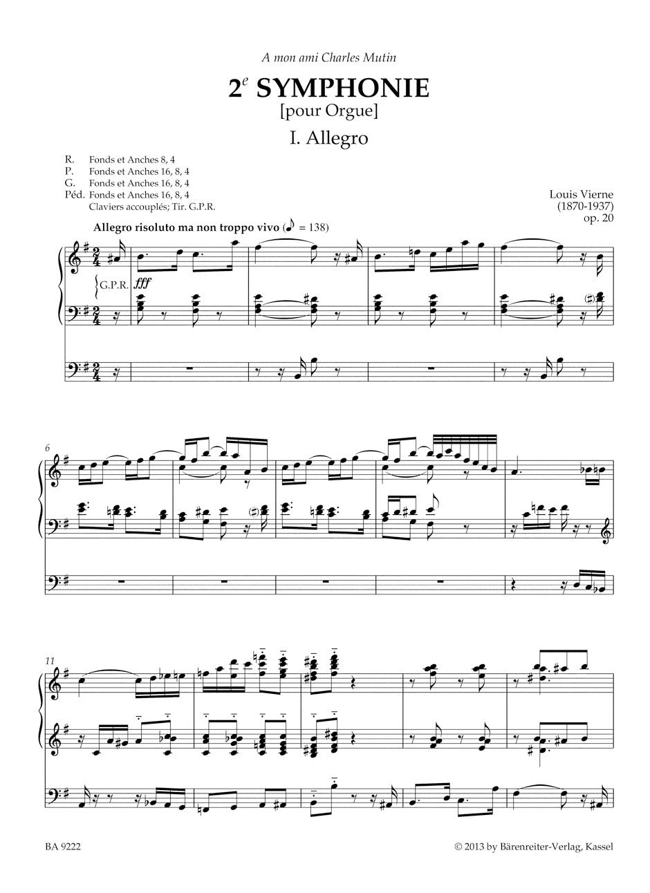 Vierne: Complete Organ Works (Volumes 1-10) – Barenreiter US