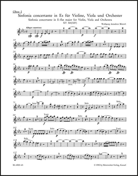 Mozart: Sinfonia concertante, K. 364 (320d)