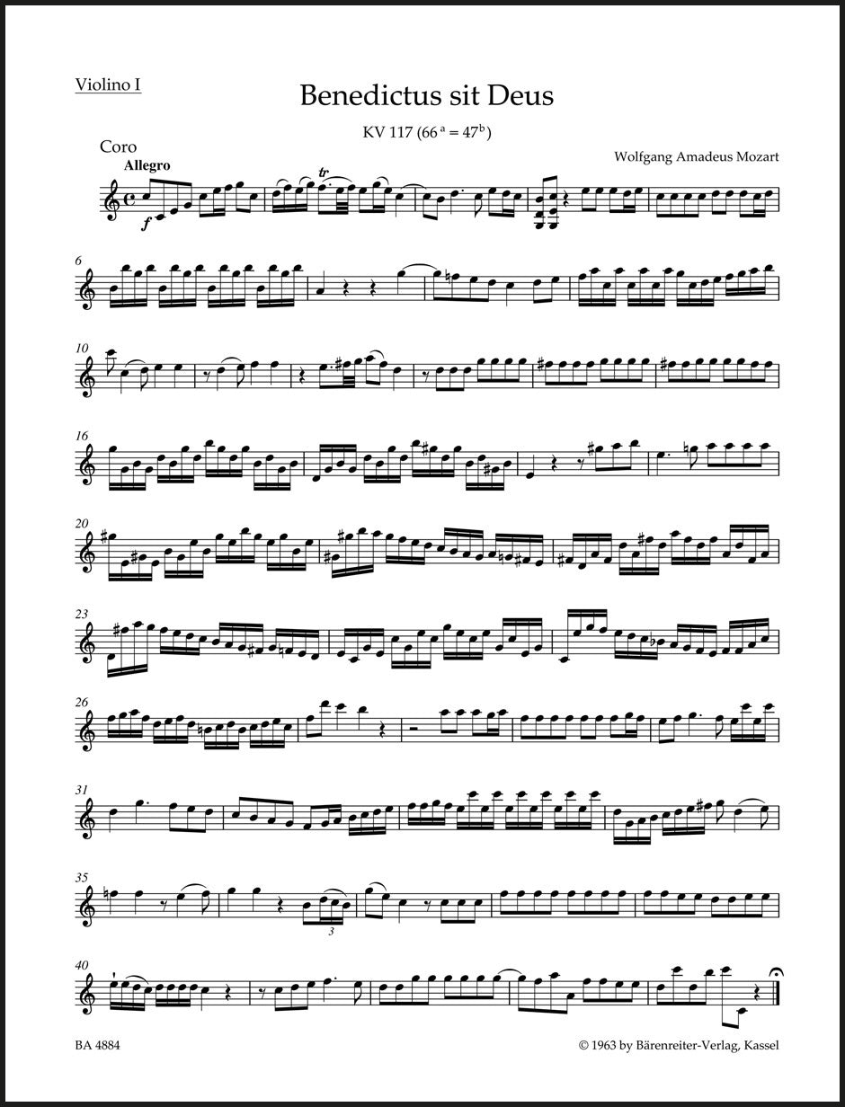 Mozart: Benedictus sit Deus, K. 117 (66a=47b)