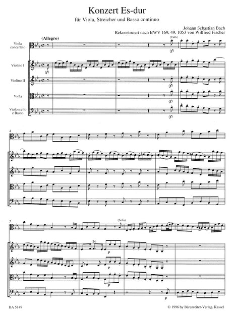 Bach: Viola Concerto in E-flat Major