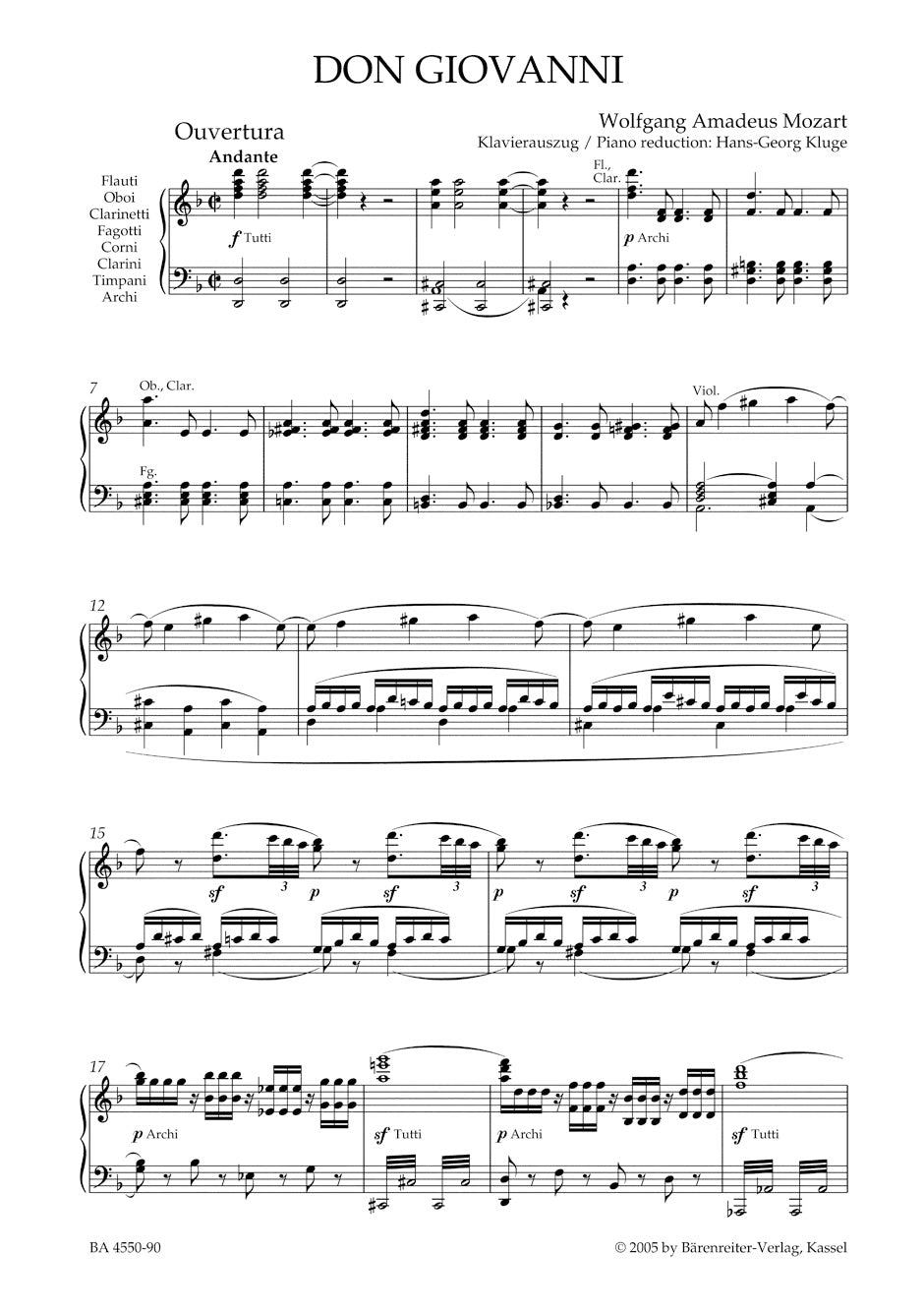 ドン・ジョバンニ　ベーレンライター Mozart: Don Giovanni, K. 527 – Barenreiter US