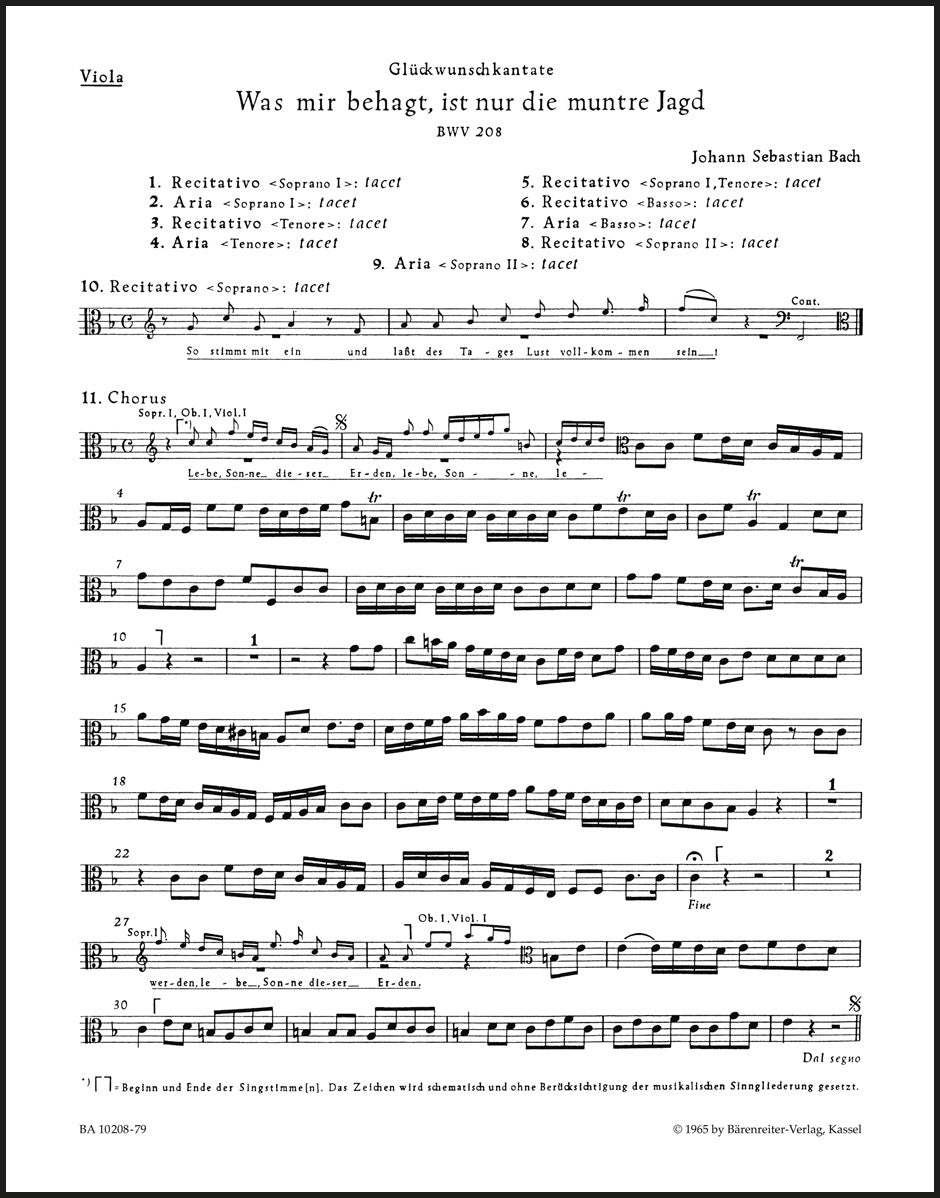 Bach: Was mir behagt, ist nur die muntre Jagd, BWV 208