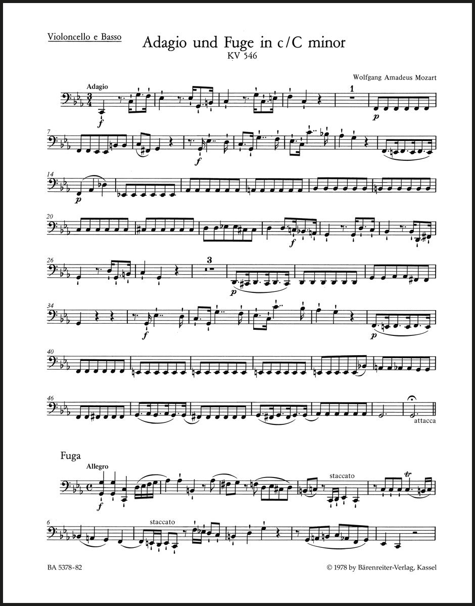 Mozart: Adagio and Fugue in C Minor, K. 546