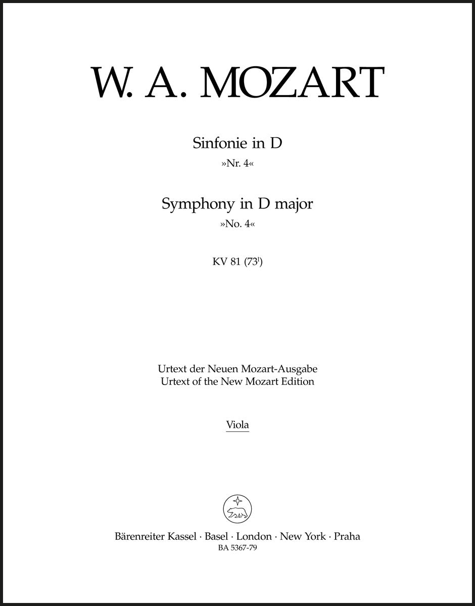 Mozart: Symphony in D Major, No. 4, K. 81 (73l)