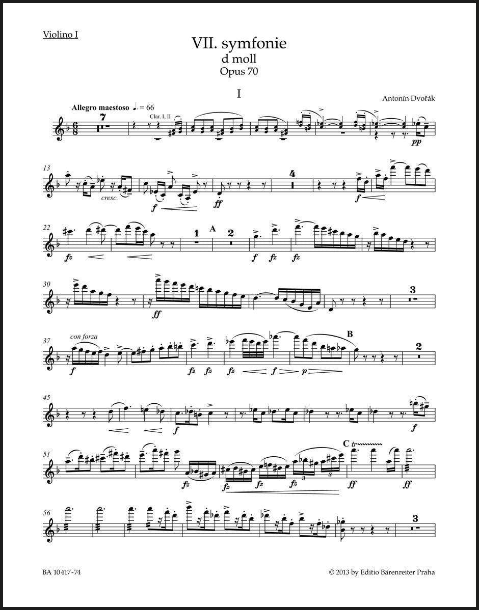 Dvořák: Symphony No. 7 in D Minor, Op. 70 – Barenreiter US