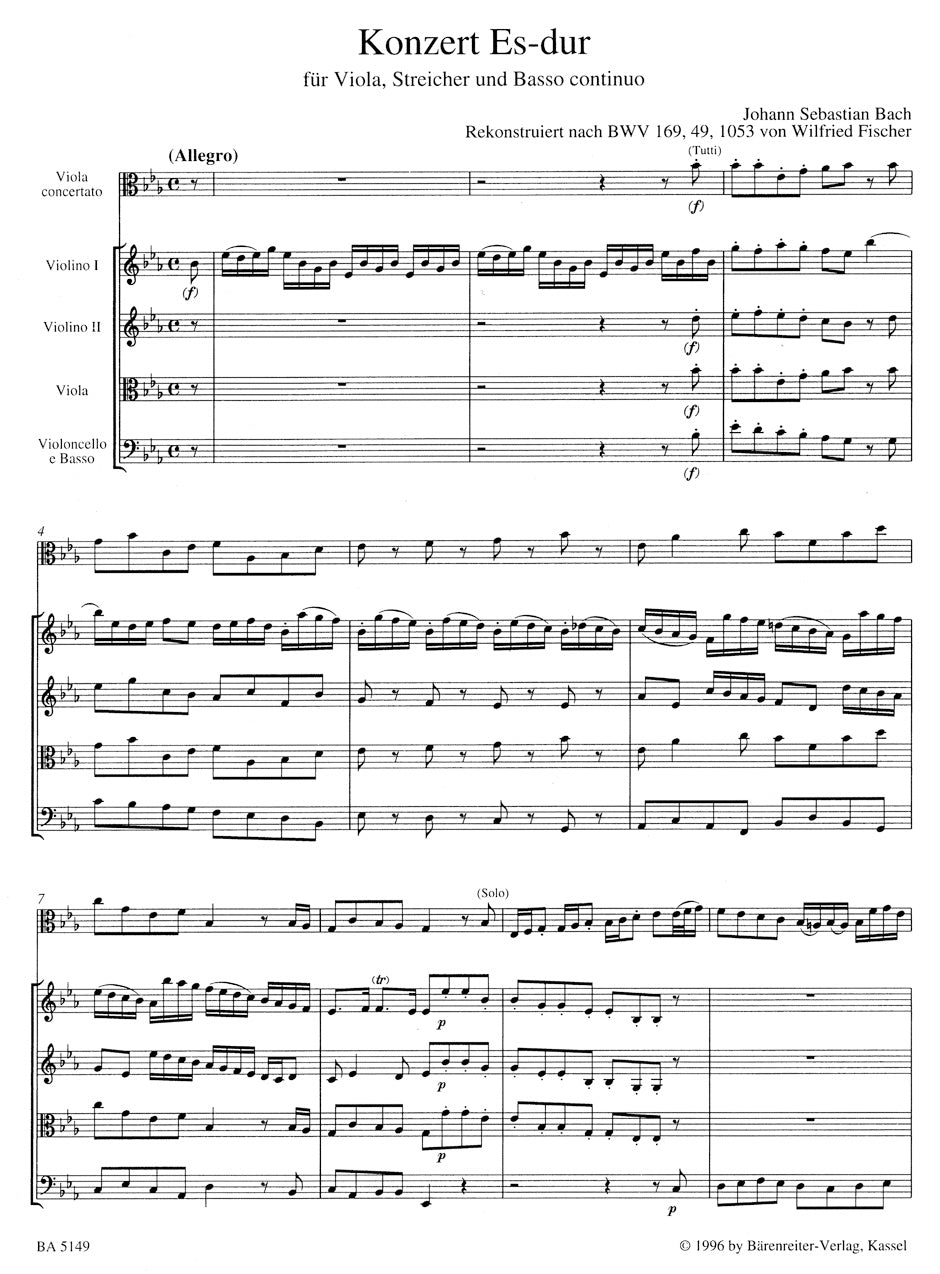 Bach: Viola Concerto in E-flat Major
