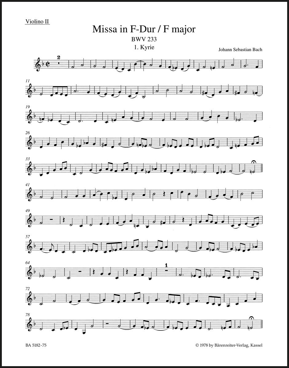 Bach: Mass in F Major, BWV 233