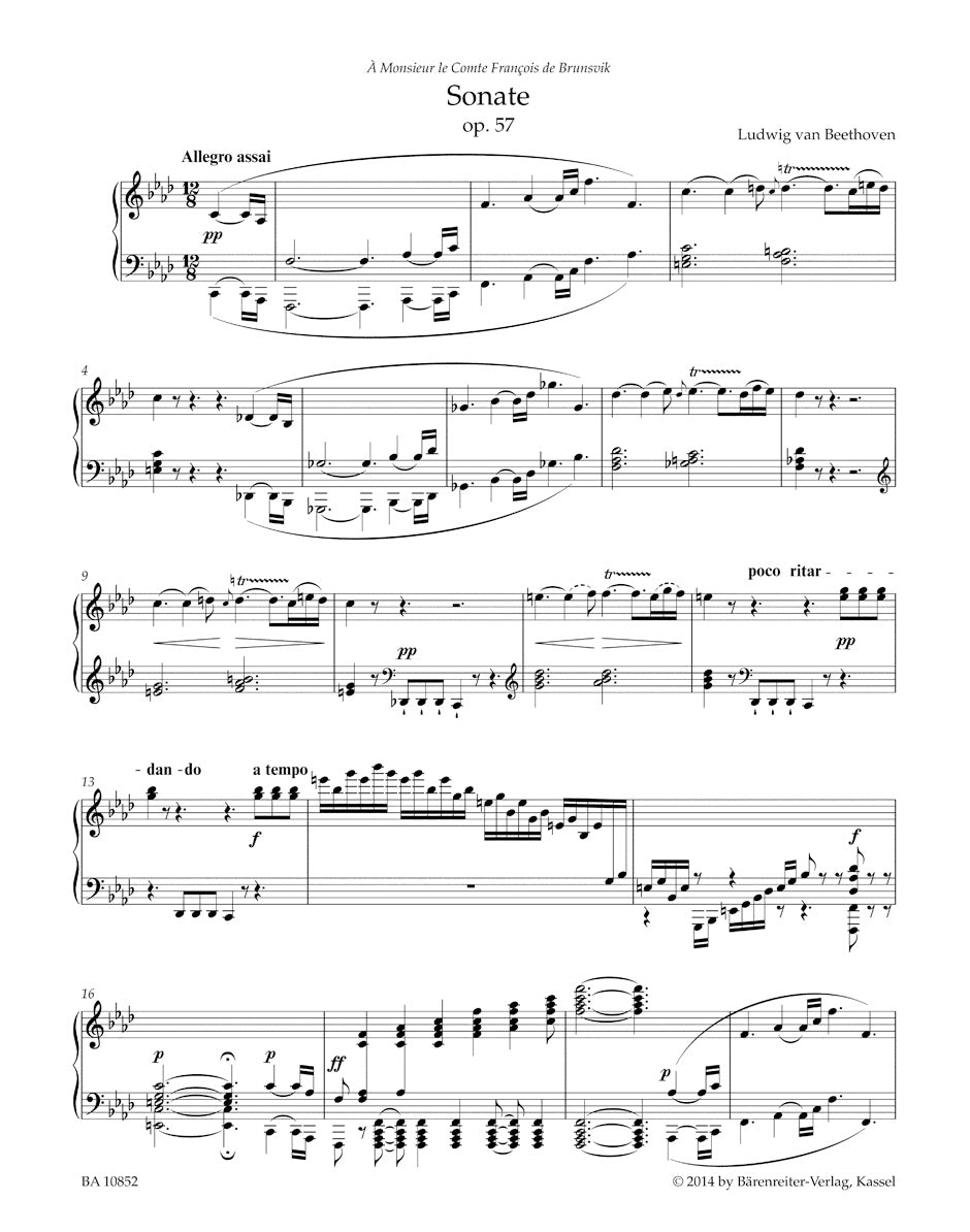 Beethoven: Piano Sonata No. 23 in F Minor, Op. 57 (