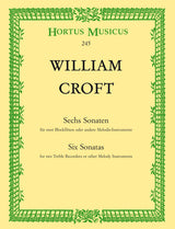 Croft: 6 Sonatas for Two Melody Instruments