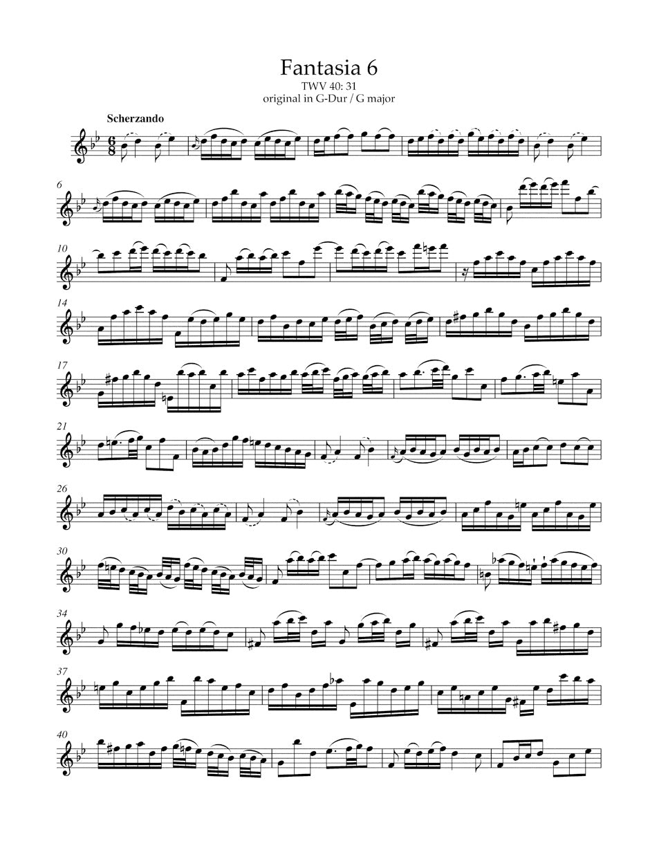 Telemann: 12 Fantasias without Bass, TWV 40:26–37 (arr. for flute)