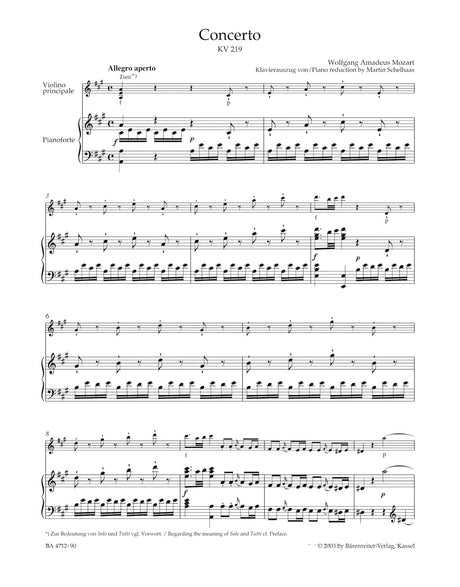 Mozart: Violin Concerto No. 5 in A Major, K. 219