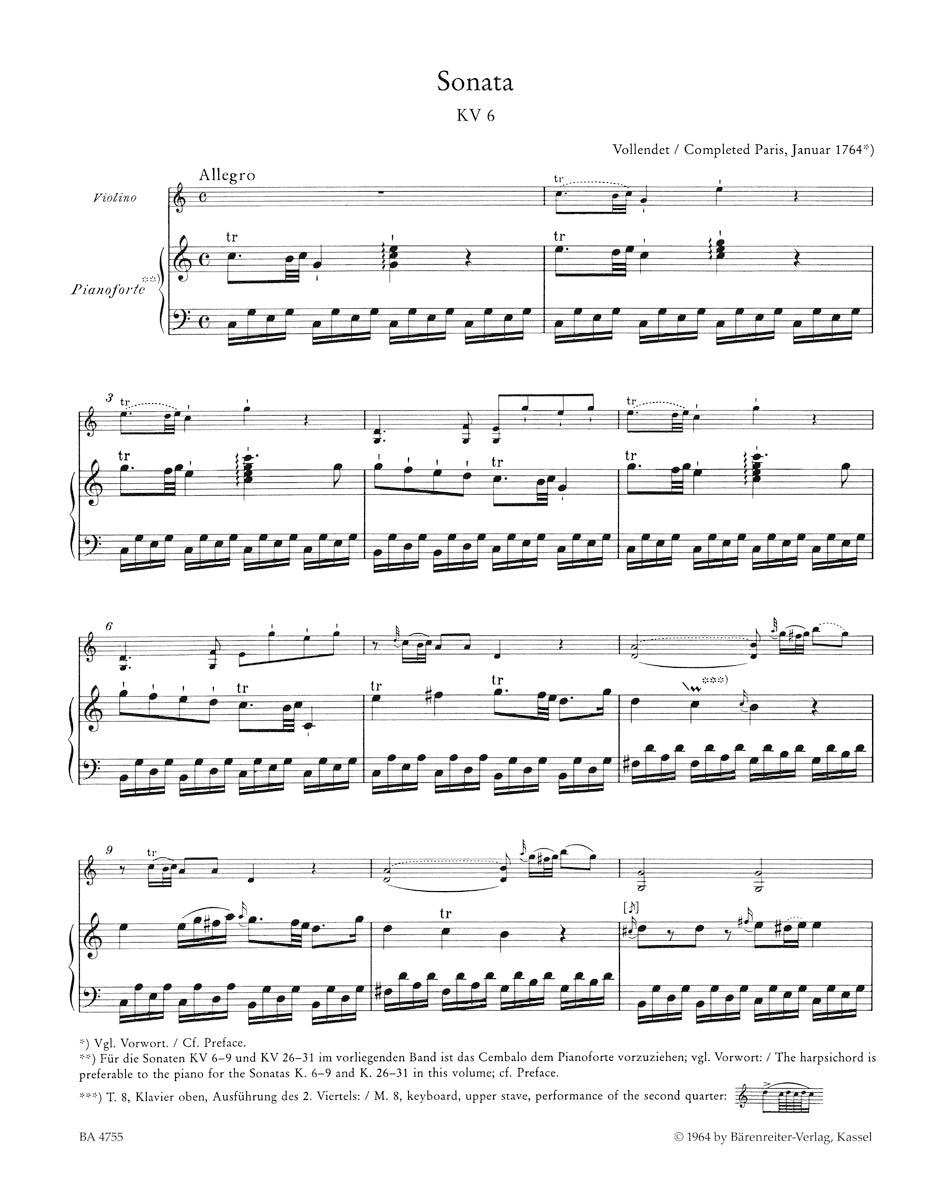 Mozart: "Wunderkind" Sonatas - Volume 1, K. 6-9