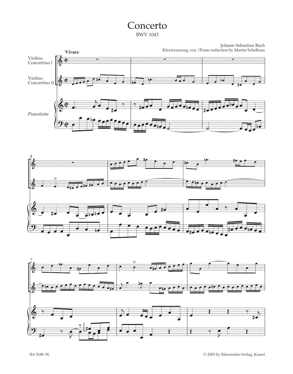 Bach: Concerto for 2 Violins in D Minor, BWV 1043