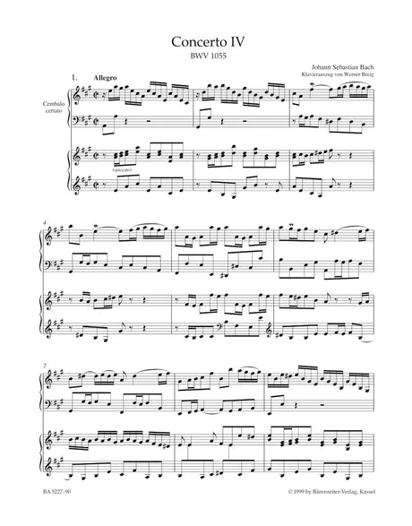 Bach: Harpsichord Concerto No. 4 in A Major, BWV 1055
