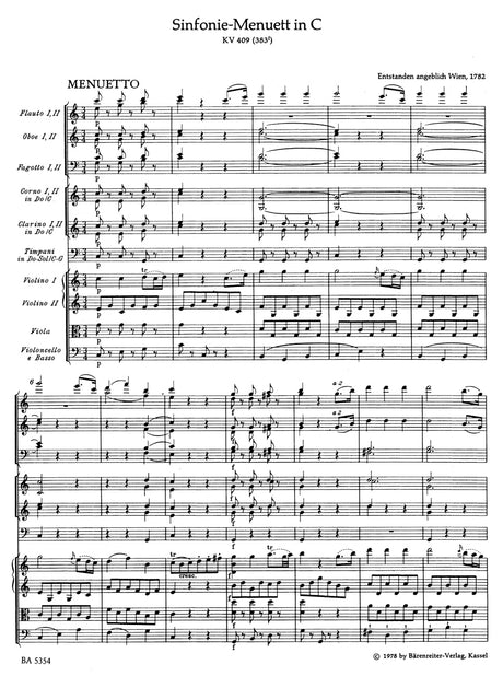 Mozart: Symphony in C Major, K. 409
