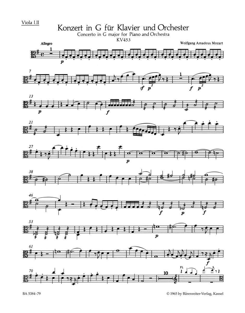 G　Concerto　Mozart:　Barenreiter　K.　–　17　in　453　Major,　US　Piano　No.