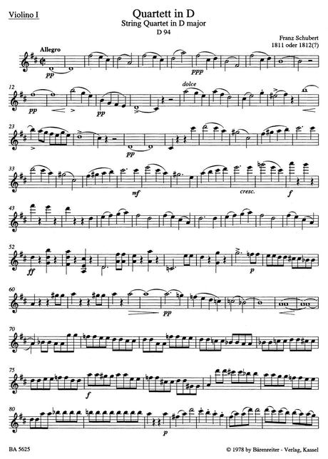 Schubert: String Quartets - Volume 1