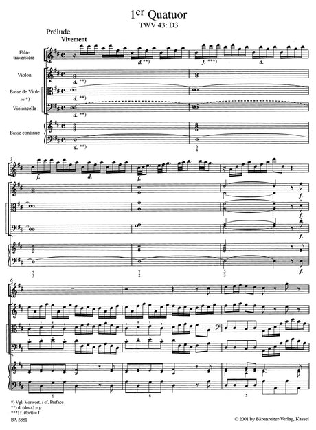 Telemann: Nouveaux Quatuors ("Paris Quartets") - Volume 1