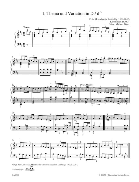 Mendelssohn: Easy Piano Pieces and Dances