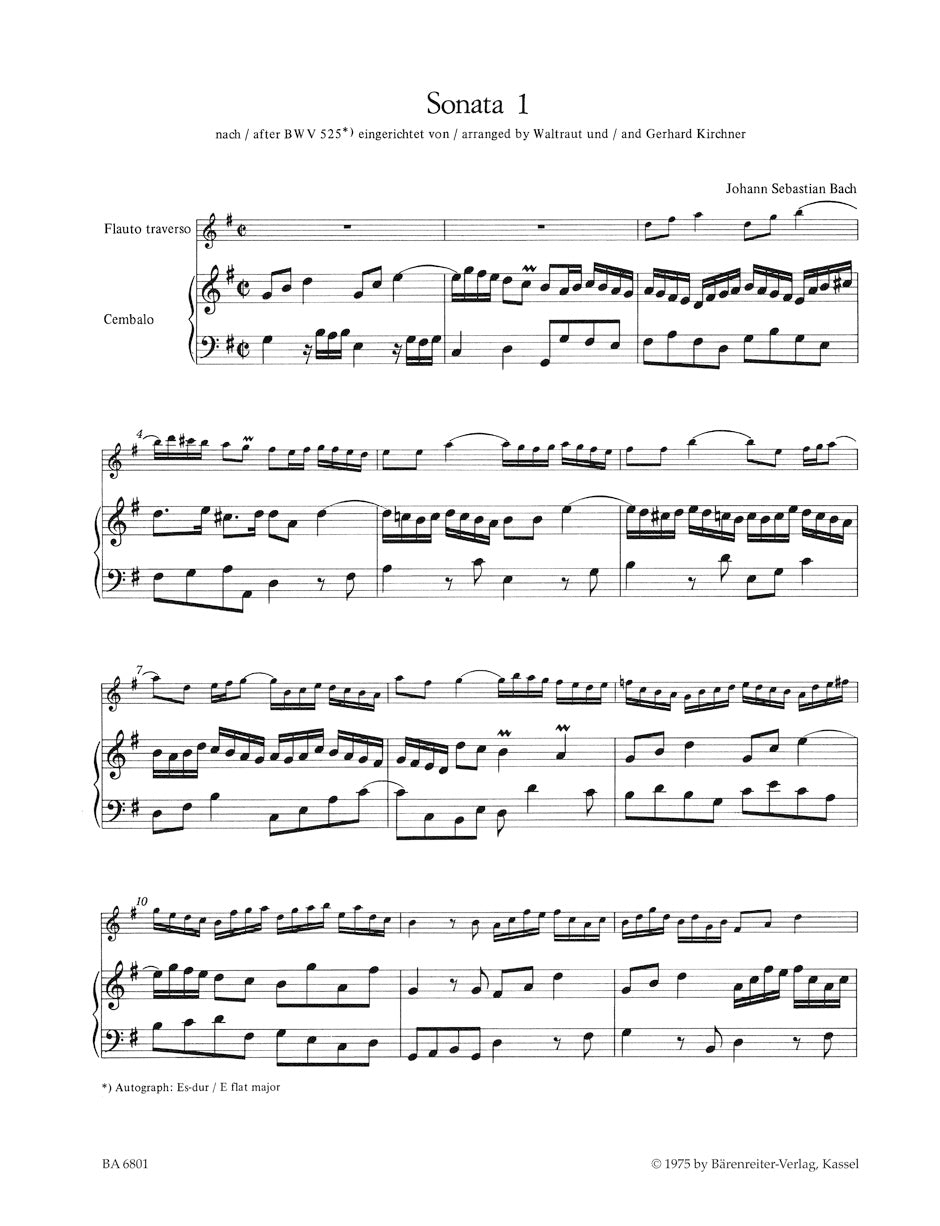 Bach: Flute Sonatas after BWV 525-526