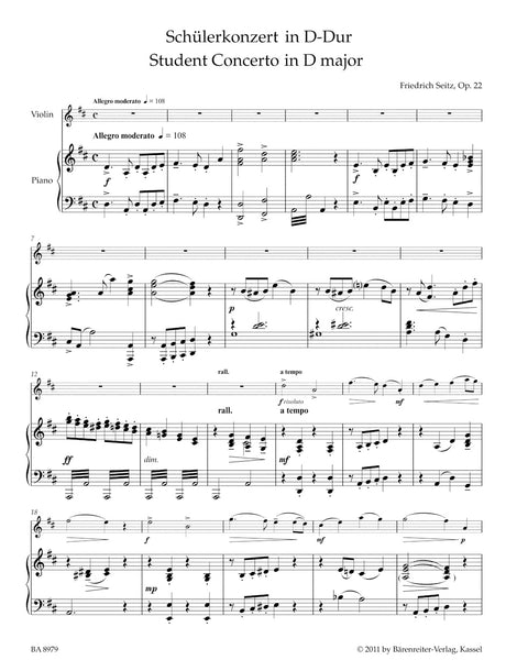 Seitz: Student Concerto No. 5 in D Major, Op. 22