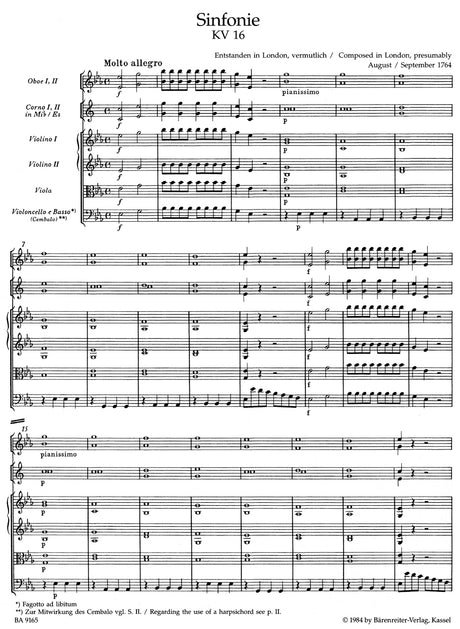 Mozart: Symphony No. 1 in E-flat Major, K. 16