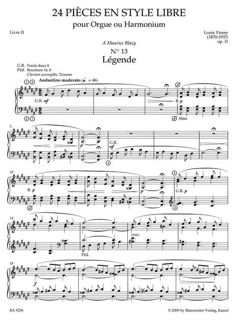 Vierne: Pièces en style libre, Op. 31 - Livre II