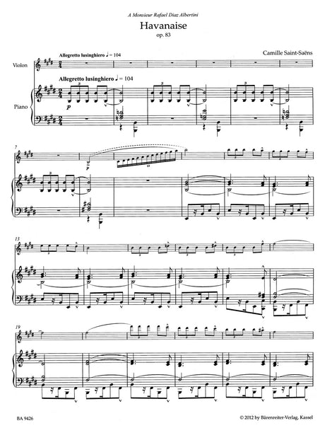 Saint-Saëns: Havanaise, Op. 83
