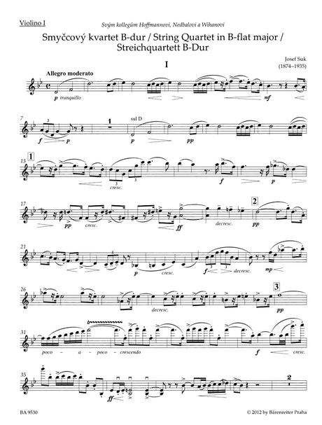 Suk: String Quartet No. 1 in B-flat Major, Op. 11